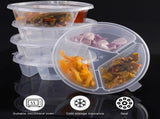 30Pcs 3 Compartment Condiment with Lids, 5oz Disposable Sauce Cups Small Plastic Snack V1369-AZ3-W-15743