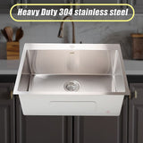 700x500mm Handmade 1.5mm 16 Gauge Stainless Steel Kitchen Laundry Sink with Waste V63-846471