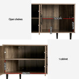 Artiss Corner Entertainment Unit Stand TV Cabinet Open Storage Shelf 120CM FURNI-L-COR01-TV121-WD-AB