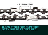 BAUMR-AG 2 x Chains for a 20" Bar Chainsaw, 76DL .325" Pitch .058" Gauge Low Kickback V219-CHNCHABMRA20D
