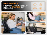 Extra Dense Lumbar Pillow with Double Adjustable Straps - Ergonomic Lumbar Support Pillow for Office V1258-DP02-C-86