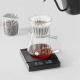 Coffee Scale Electronic Espresso Scale with Water Flow Rate and Timer Function, Free Switching of V1192-AZ-W-0148