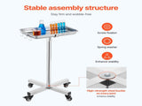 Mayo Stand, Stainless Steel Mayo Tray, Load Capacity up to 35 lbs, Adjustable Height 25.2"-39.8", V952-SYSTCECKFS411UNA4V0