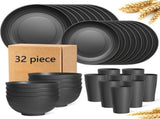 32Eco-Friendly Wheat Straw Dinnerware Stackable Design with Natural Texture, Illuminating the V1102-XMJTZ002
