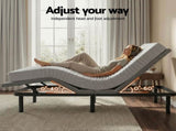 Artiss Queen Bed Frame and Giselle Bedding Queen Memory Foam Mattress Set, Electric Bed Base with EAB-8183-NOBLE-15-Q