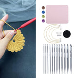 12Pcs Tunisian Crochet Hook with Cable 3.0mm-10mm Interchangeable Tunisian Knitting Needle for V1370-AZ4-12644