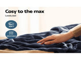 Giselle Bedding Heated Electric Throw Rug Fleece Sunggle Blanket Washable Charcoal EB-THROW-RUG-CHR