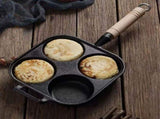 Frying Pan Deepened Non Stick With Spatula Oil Brush Four Hole Frying Pot For Breakfast Pancake V1294-YM0512-3113220262911