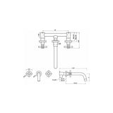 Basin Mixer Tap Matte Black Wall Mounted Bathroom Faucet Double Handle Brass Basin Mixer with Rough V1237-ZY-528-259