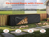 Firewood Rack with Waterproof Cover, 2.57m Outdoor Firewood 1/2 Cord Storage Metal Log V952-HWDCJ8FTPSYG1JYW6001V0