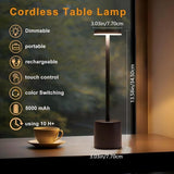 Rechargeable Cordless Touch Control LED Desk Lamp with Anodized Aluminum Build, Dimmable Warm Light, V1341-ZY-3ZQW5XV6-BLACK