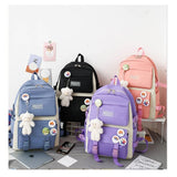 5-Piece Blue School Backpack Set for Students and Teenagers, for Travel and School Use V1188-MS-325-1118