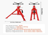 V Head Pipe Stand 0.32 - 30.48 cm Capacity, Adjustable Height 610mm-1067mm, Pipe Jack Stands 1134kg V952-GJ1107BGJ-VX00001V0
