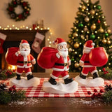 Santa Claus Resin Storage Ornament - 15cm Festive Desktop Organiser with Sack Holder for Pens, Keys V888-ELOSUNG53533
