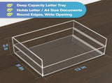 Acrylic Letter Tray Paper Organizer Tray Acrylic Desk Organizer Clear File Organizer Pull-Out Pack V1369-AZ3-W-02645