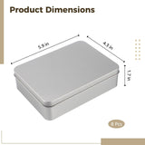 8 Pcs Rectangular Box with Lid, 5.9" x 4.3" x 1.7" Empty Metal Cases, Small Item Organizer with V1192-AZ-W-18391