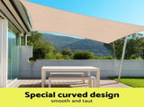 Instahut Sun Shade Sail Cloth 98% UV Block Outdoor Canopy Rectangle 5X9M Beige SAIL-DL-H-5X9-BE