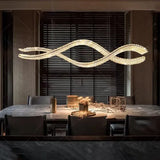 BAMDECOR 1.2m C3601W Wave Crystal Pendant Chandelier Decorative Lighting Lampshade V255-BAM-C3601