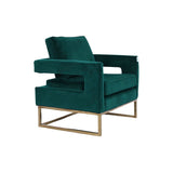 Golden Framed Bottom Armed Accent Chair_Grey V912-YT2820G_GREY
