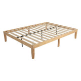 Warm Wooden Natural Bed Base Frame Queen V264-STB-108P-NTR-QU-1