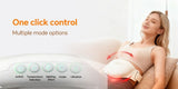 White abdominal massage belt, heat therapy massage, kneading massager, stress relief wellness, V1347-110-94494