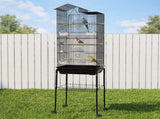 i.Pet 158cm Bird Cage Aviary Parrot Budgie Stand Wheels Black PET-BIRDCAGE-H158-BK