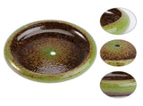 Green Ceramic Flower Pot, Modern Hydroponicer for Indoor and Outdoor Garden Decor, Stylish V1192-AZ-W-25461