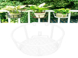 Iron Hanging Baskets Flower Pot Holder Hanger for Outdoor Balcony Garden Patio DecorWhite V1294-YM0901-3111200275512