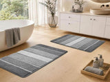 Bathroom Rugs,Ultra Soft Absorbent Bath Mat,Beige Non-Slip TPR Backing Stays in Place, Machine V1107-113-28253-GRY4