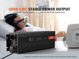 Pure Sine Wave Inverter, 3000 Watt, Power Inverter with 2 AC Outlets 2 USB Port 1 Type-C Port, LCD V952-CZXNBQ3000WC2N69YV3