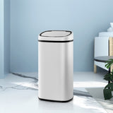 Devanti 58L Motion Sensor Bin Rubbish Automatic White SB-58L-S06-WH