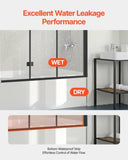 VEVOR Bathtub Shower Door 1295 x 1422 mm Frameless Foldable Tub Shower Door V952-PFYGM51W58HI1W5H9V0