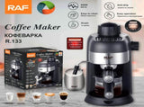 Compact 800W Espresso Coffee Maker with Steam Milk Frother, 240ml Glass Carafe, 4-Cup Capacity, V1341-ZY-FKXSZWL7-BLACK