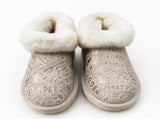 Womens Australian Sheepskin Wool Fur Mini UGG Ankle Boots in Gold Sand - 8 V563-D2390-SAND-8