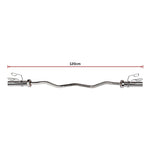 Chrome Olympic Curl Bar Barbell Heavy Duty EZ with Spring Collars V63-770285