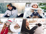 3 Pairs Touch Screen Gloves with Snow Flower Pattern, Warm Knit Winter Gloves Christmas Gifts V1189-LWWAL-20260325-00026