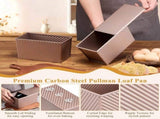 2-pack Pullman loaf pan with lid - 1 pound bread baking pan - non-stick coating for homemade V1188-MS101-00782-1