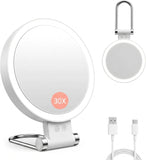 Dual-Sided LED Makeup Mirror with 1X & 30X Magnification, 3 Color Temperature Lights, Touch V1107-CS-ZDSMHZJ