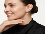 Elegant C-Shaped Drop Earrings Round Moissanite and Micro-Pave Setting, Crafted in 925 Silver V1341-ZY-RJHC842H-MOISSANITE-PREMIUMS925