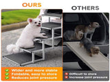 Folding Dog Stair Lightweight Aluminium Dog Ramp Adjustable Height 5 Steps Pet Ladder Loads up to V985-DOGSTAIR