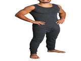 2pcs Set Mens Merino Wool Blend Thermal Singlet Top & Pants Underwear Thermals - Black V563-2PCSSINGLETSET-BK-XL