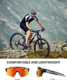 OutdoorMaster Hawk II Polarized Sports Sunglasses for Men Women, TAC 100% UV400 Protection TR90 XFOM-CG-BKK75-BLOR