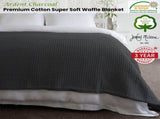 Jenny Mclean Ardent Premium Super Soft Cotton Waffle Blanket Charcoal Queen V442-RAN-BLANKET-ARDENTWAFFLE-CHARCOAL-QS