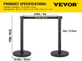 Crowd Control Stanchion, Set of 6 Pieces Stanchion Set, Stanchion Set with 6.6 ft/2 m Black V952-GLZHSHDJTZGT6K2UKV0