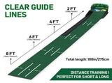 Golf Putting Mat, Dual Hazard Putting Mat, Boasts Genuine Green Speed and a Wrinkle, Indoor&Outdoor V1369-AZ3-W-09683