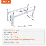 Van Roof Ladder 2 Bars Aluminum Alloy Roof Ladder Racks, 181 kg Capacity Rain-Gutter Van Roof V952-XSHCH24006775RD9SV0