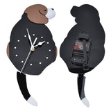 Wall Clock Self Adhesive Waterproof 3D Effect Silent Movement Dog Wall Clock with Tail for Window V1294-YM0523-3115220018211
