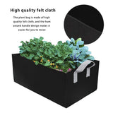 3pcs Rectangular Felt Grow Bag Garden Growing Bag Fabric Plant Container Pot with Handle for Flowers V1294-YM0901-181211LY0122