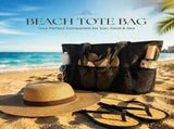 Dark Grey & Beige Waterproof Beach Tote 2 Pack Swim Travel Handbags V1221-XM-LB632-GM48