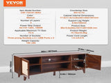 Rattan TV Stand for 75in TV, Boho TV Stand with Rattan Door, Entertainment Center with Build-in V952-TBDSJ66INCHE0TAMJV3